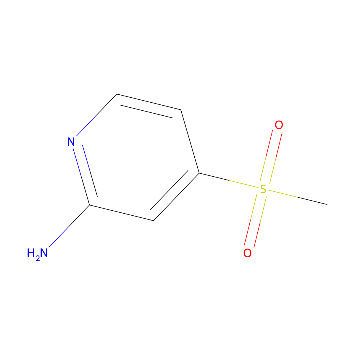 4-Methanesulfonylpyridin-2-amine molecular structure, CAS 1379357-46-6