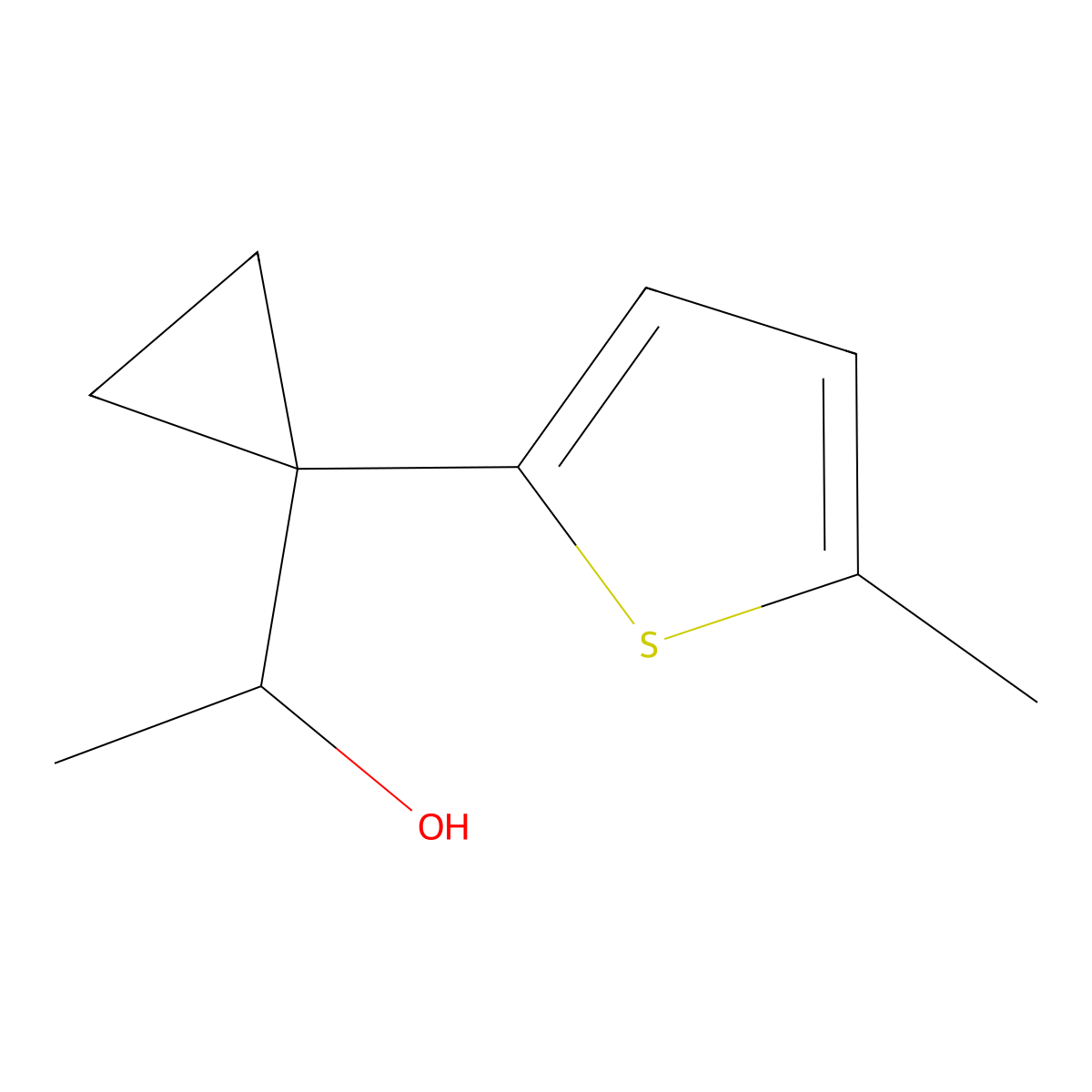 1-[1-(5-Methylthiophen-2-yl)cyclopropyl]ethan-1-ol molecular structure, CAS 1379357-73-9