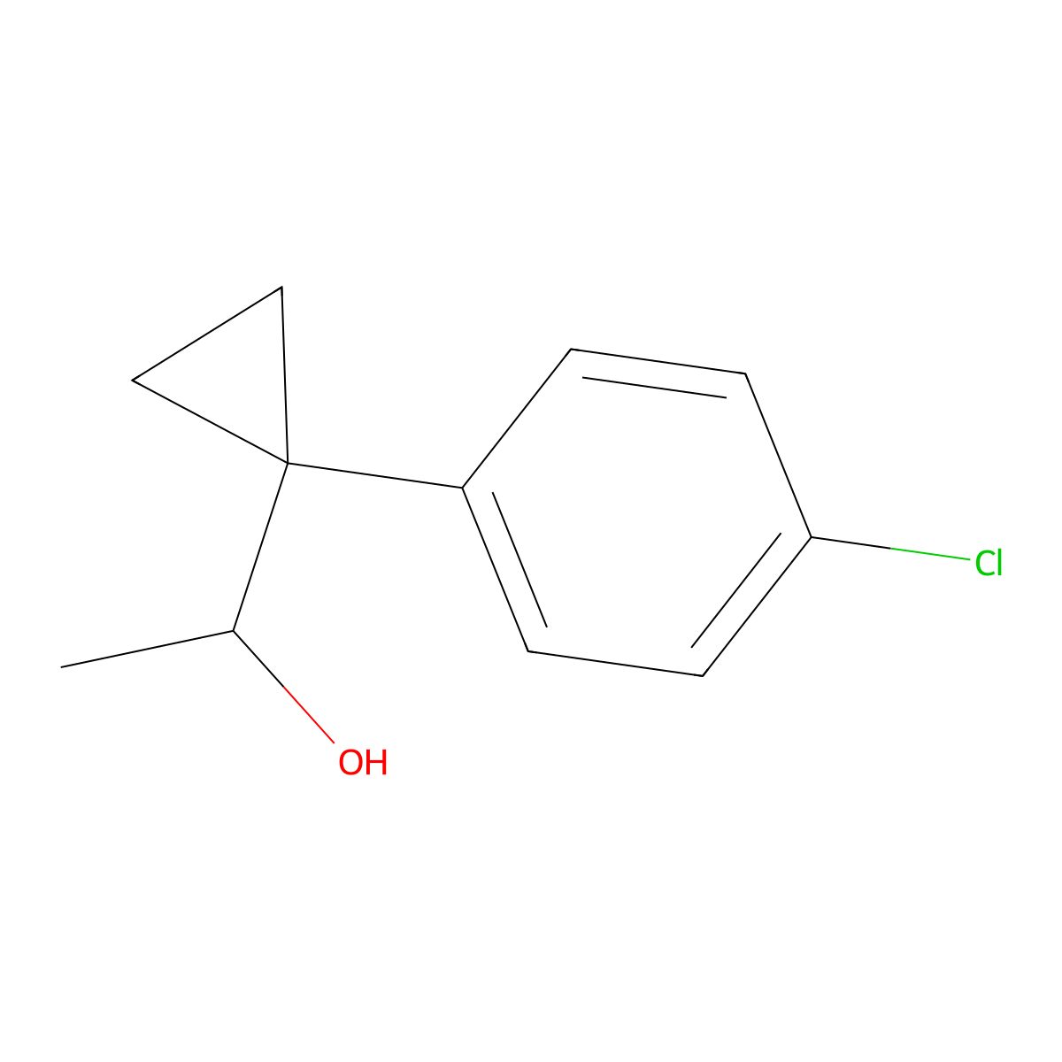1-[1-(4-Chlorophenyl)cyclopropyl]ethan-1-ol molecular structure, CAS 1379357-80-8