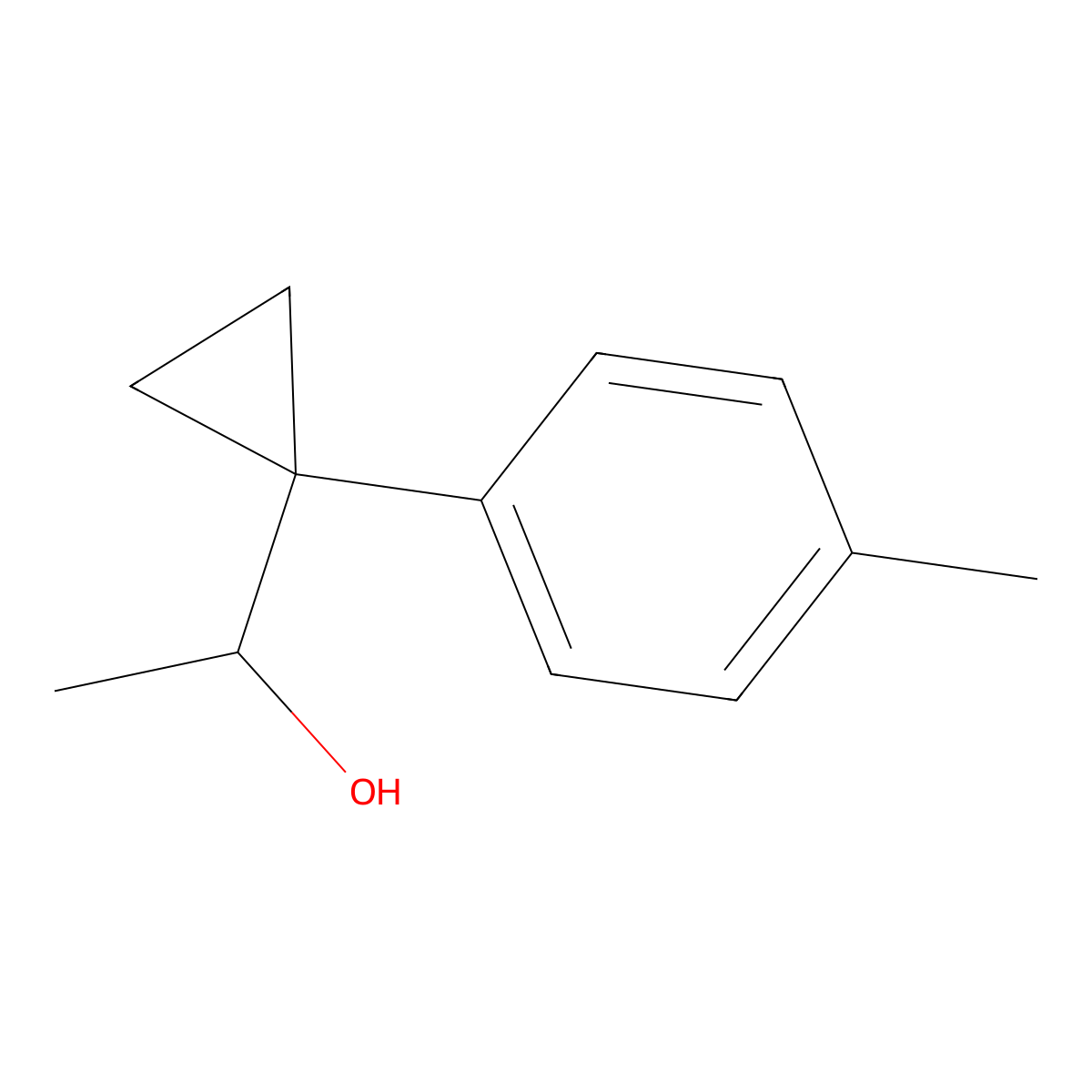 1-[1-(4-Methylphenyl)cyclopropyl]ethan-1-ol molecular structure, CAS 1379357-96-6