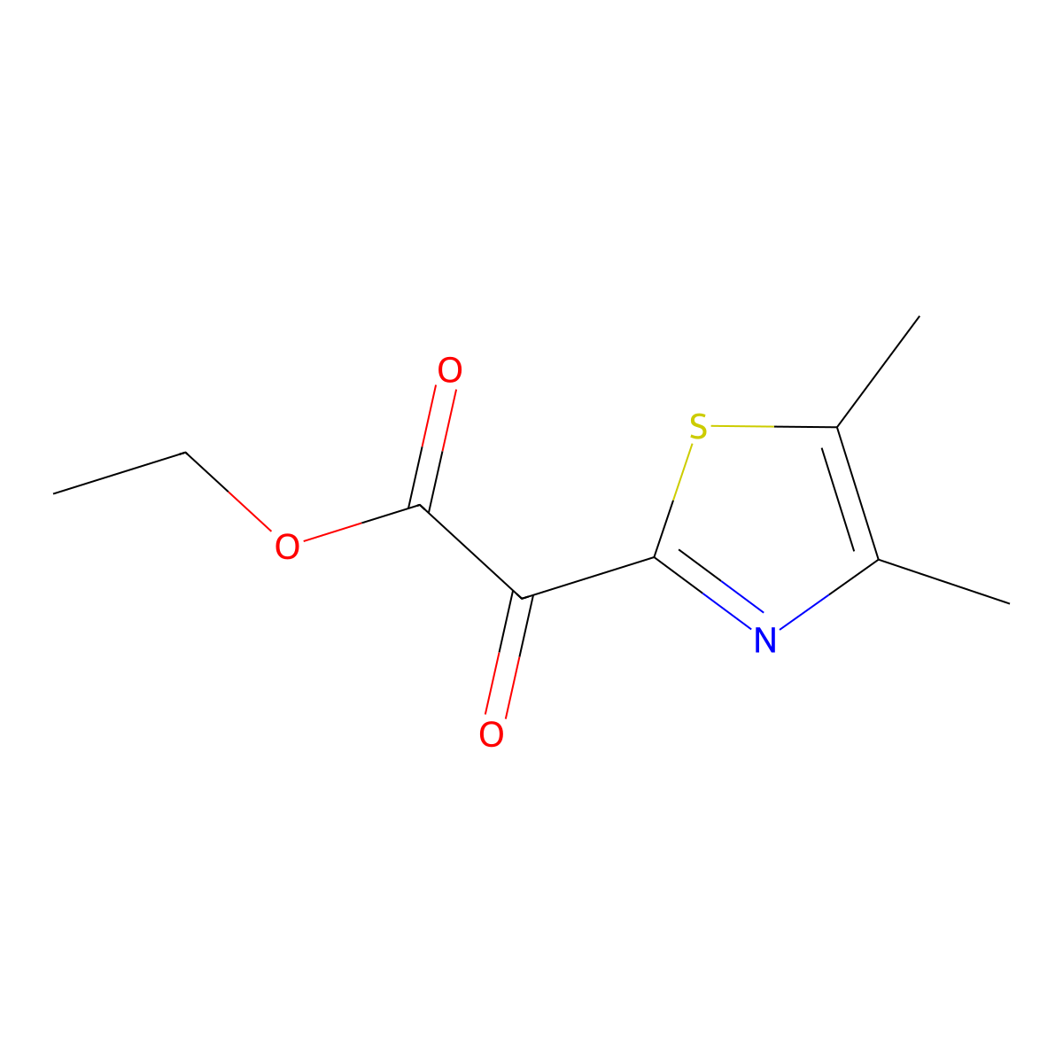 Ethyl 2-(4,5-dimethylthiazol-2-yl)-2-oxoacetate molecular structure, CAS 1379358-01-6
