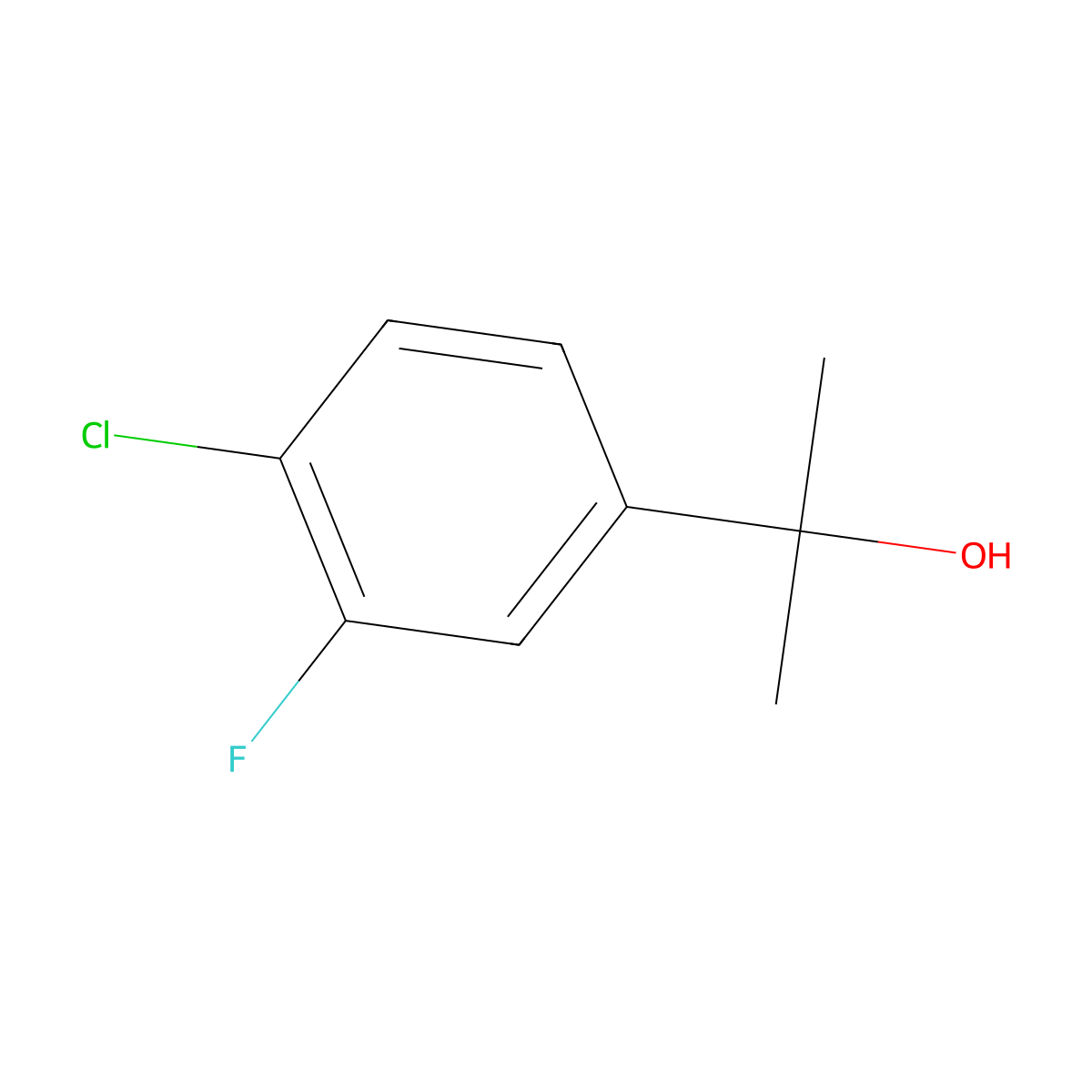 2-(4-Chloro-3-fluorophenyl)propan-2-ol molecular structure, CAS 1379358-06-1