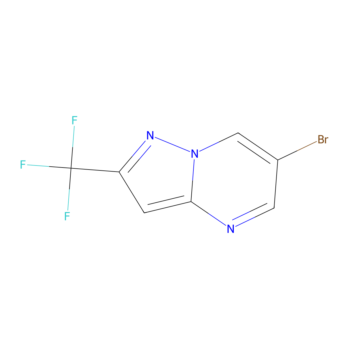 6-Bromo-2-(trifluoromethyl)pyrazolo[1,5-a]pyrimidine molecular structure, CAS 1379358-08-3