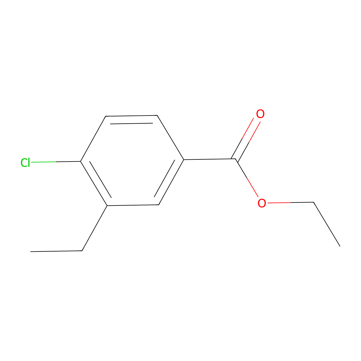Ethyl 4-chloro-3-ethylbenzoate molecular structure, CAS 1379358-14-1