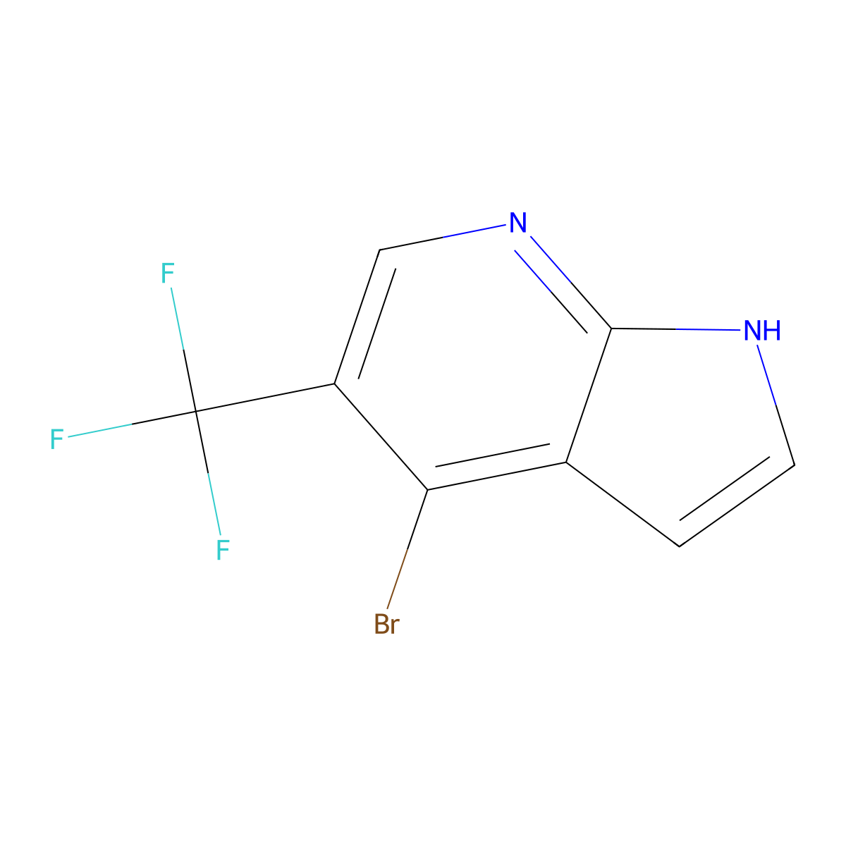 4-bromo-5-(trifluoromethyl)-1H-pyrrolo[2,3-b]pyridine molecular structure, CAS 1379358-35-6