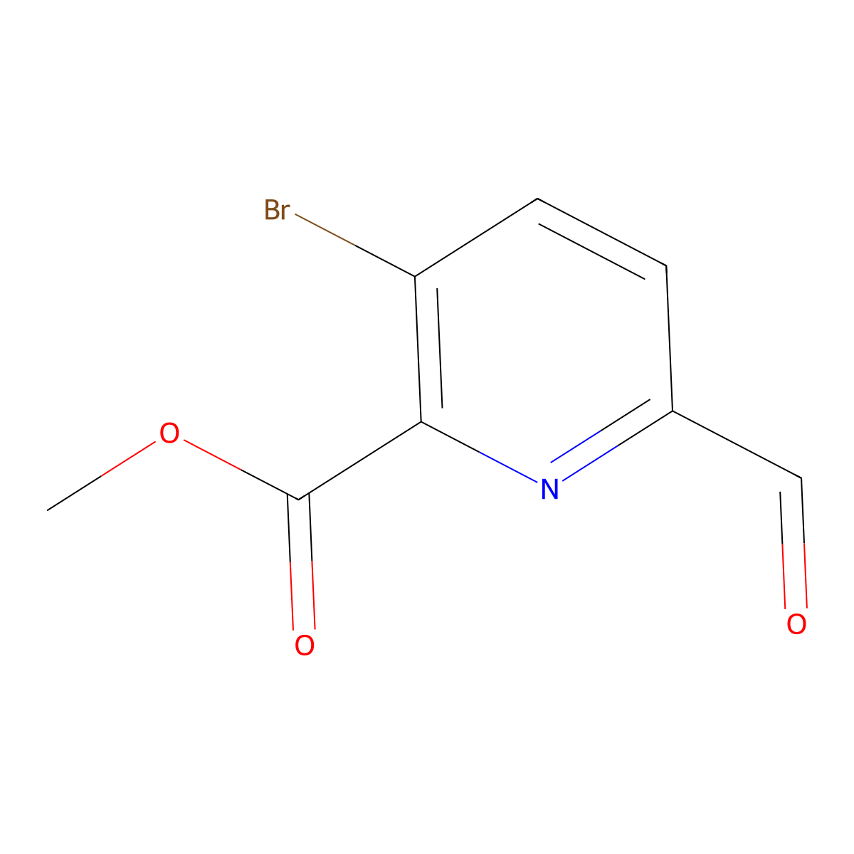 Methyl 3-bromo-6-formylpyridine-2-carboxylate molecular structure, CAS 1379358-38-9