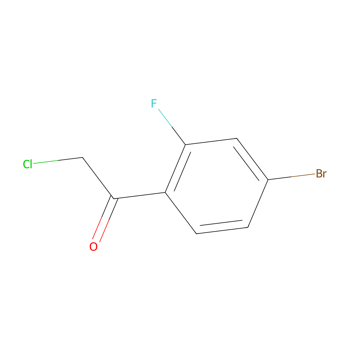 1-(4-Bromo-2-fluorophenyl)-2-chloroethanone molecular structure, CAS 1379358-56-1