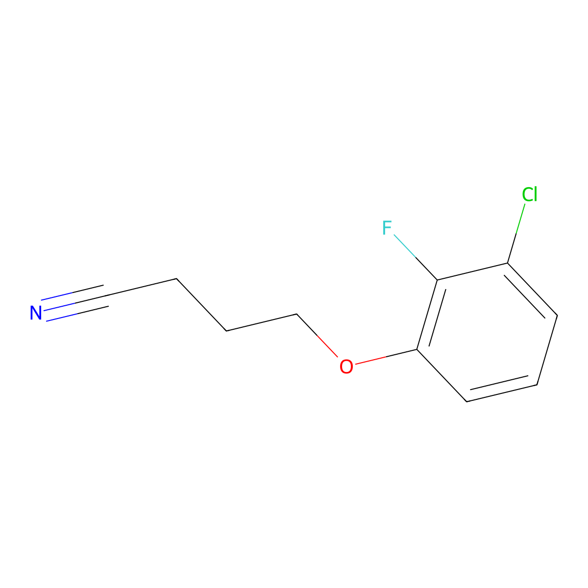 4-(3-Chloro-2-fluoro-phenoxy)butanenitrile molecular structure, CAS 1379358-89-0