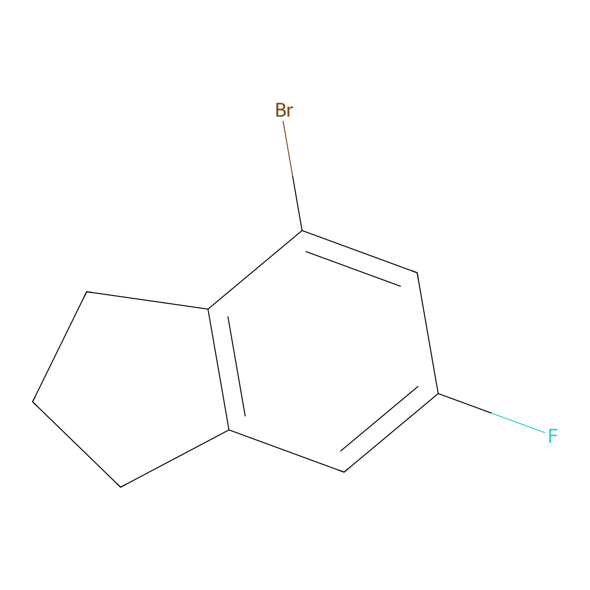 4-bromo-6-fluoro-2,3-dihydro-1H-indene molecular structure, CAS 1379359-18-8