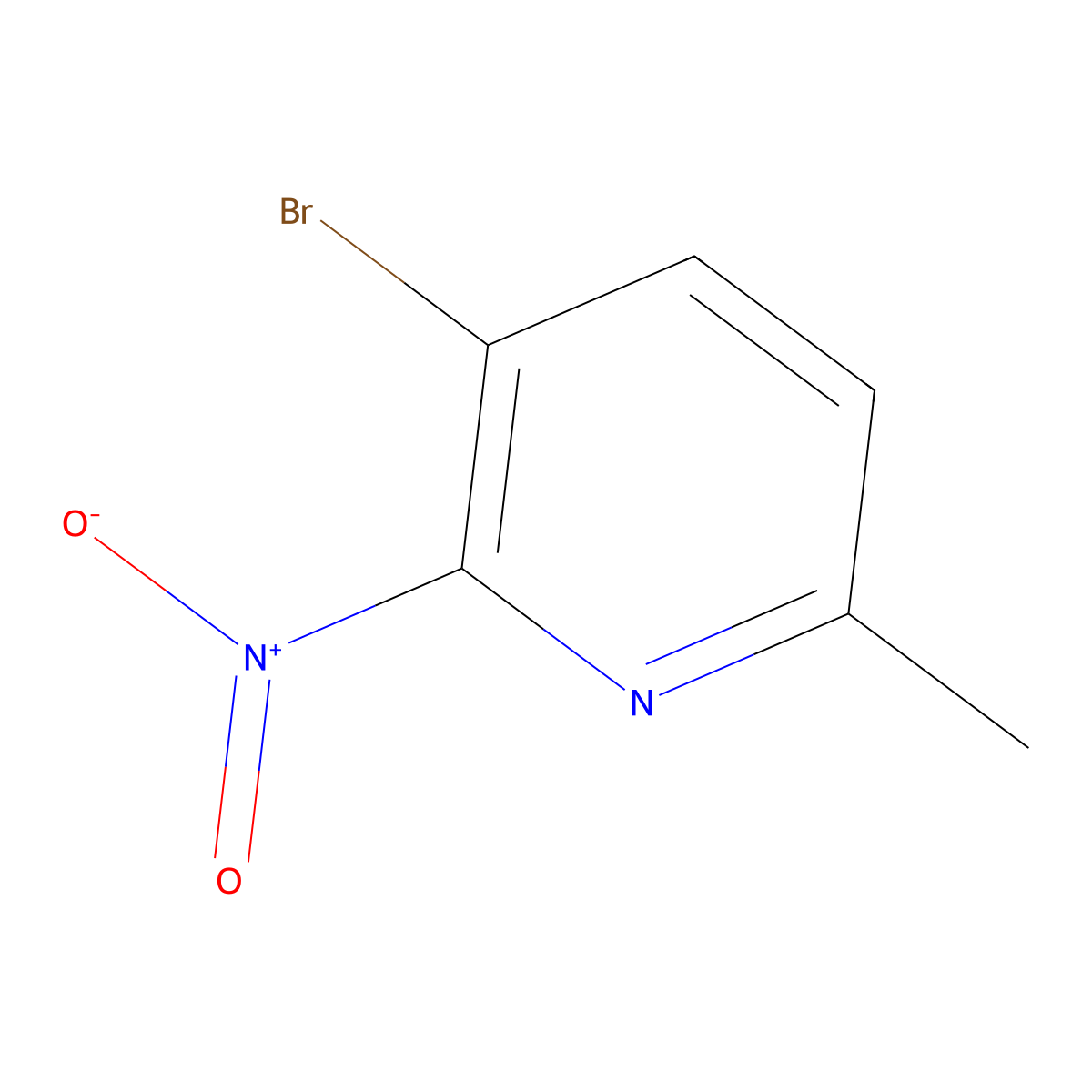 3-Bromo-6-methyl-2-nitropyridine molecular structure, CAS 1379359-54-2