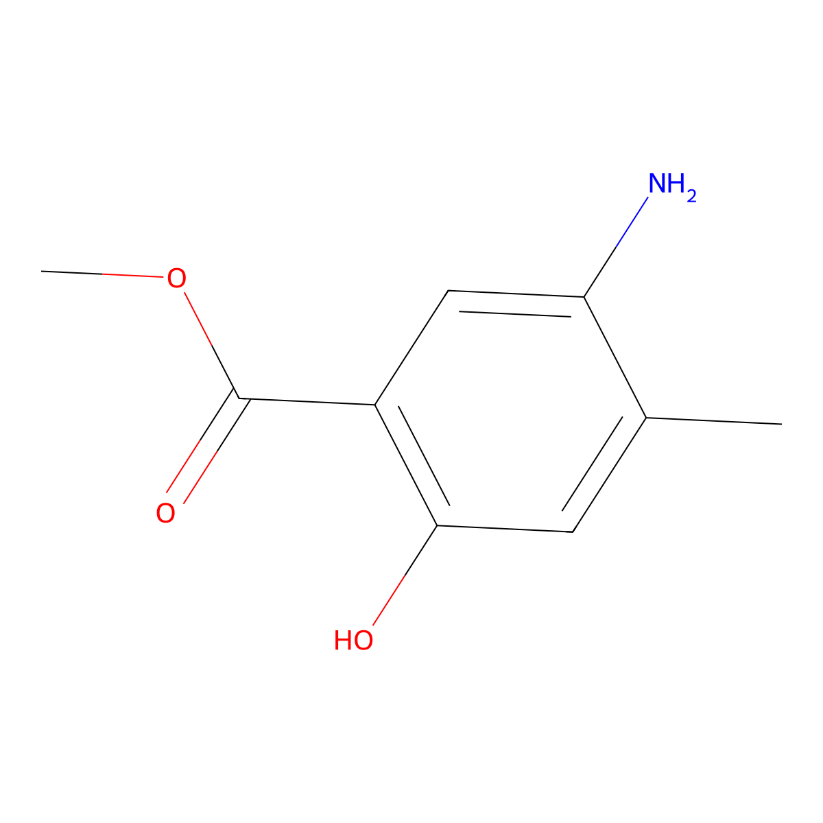 Methyl 5-amino-2-hydroxy-4-methylbenzoate molecular structure, CAS 1379359-74-6