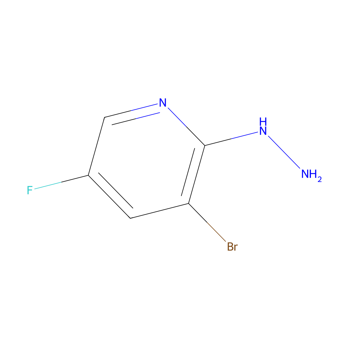 3-Bromo-5-fluoro-2-hydrazinylpyridine molecular structure, CAS 1379360-21-0
