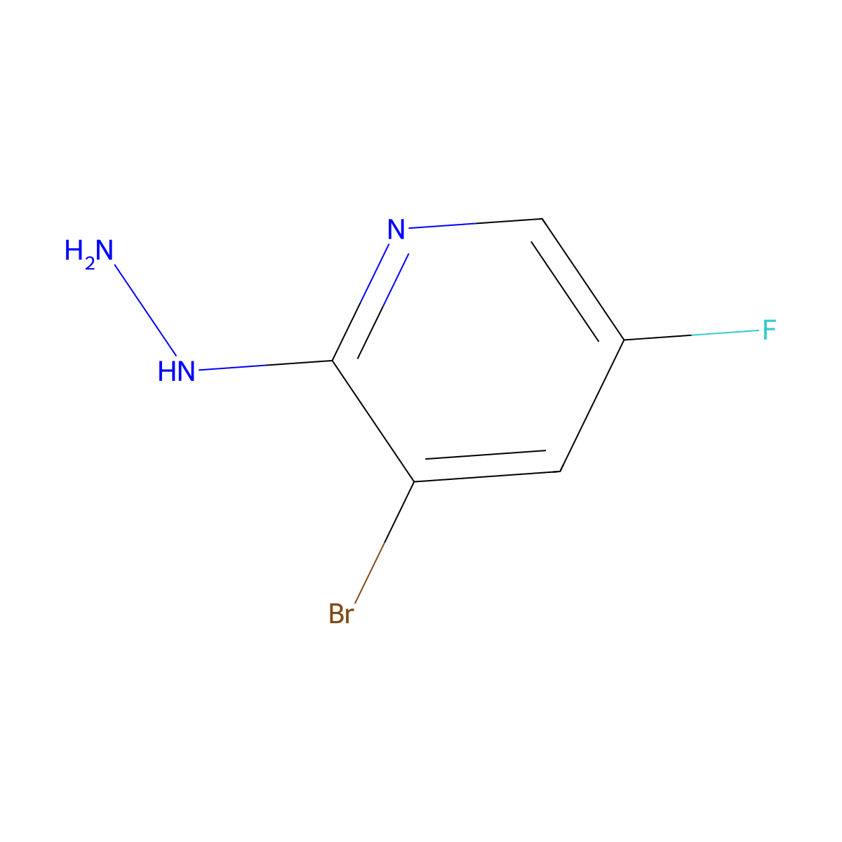 3-Bromo-5-fluoro-2-hydrazinylpyridine molecular structure, CAS 1379360-21-0