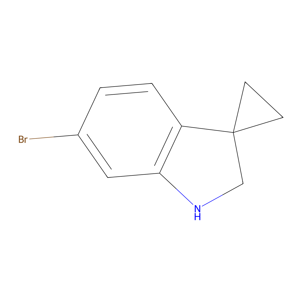 6'-Bromospiro[cyclopropane-1,3'-indoline] molecular structure, CAS 1379360-39-0