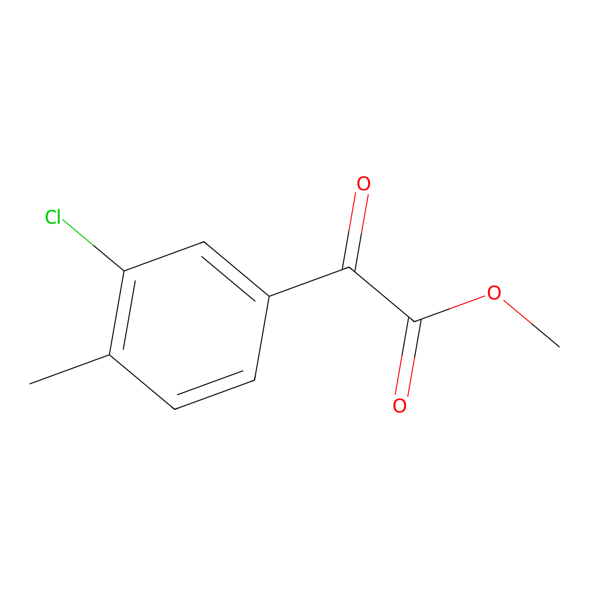 Methyl 3-chloro-4-methylbenzoylformate molecular structure, CAS 1379360-45-8