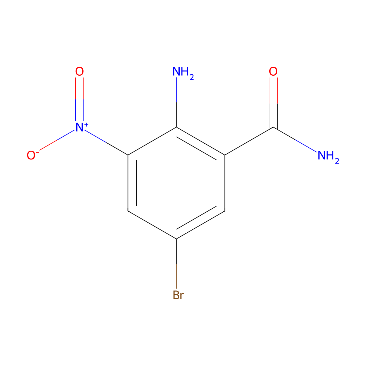 2-Amino-5-bromo-3-nitrobenzamide molecular structure, CAS 1379360-69-6