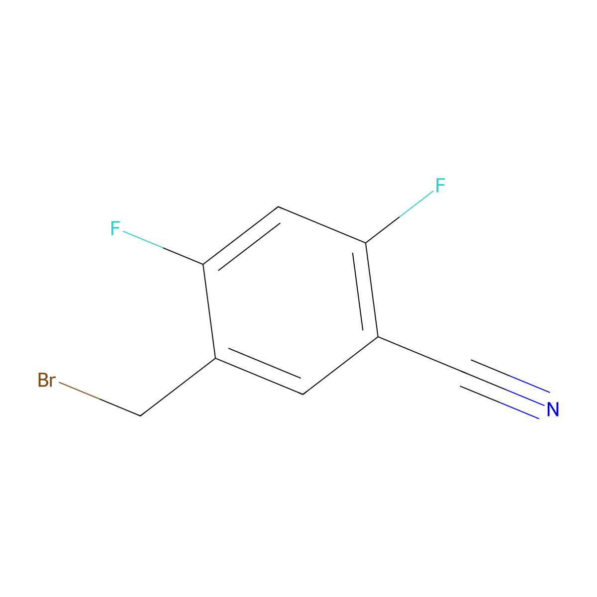 5-(Bromomethyl)-2,4-difluorobenzonitrile molecular structure, CAS 1379361-23-5