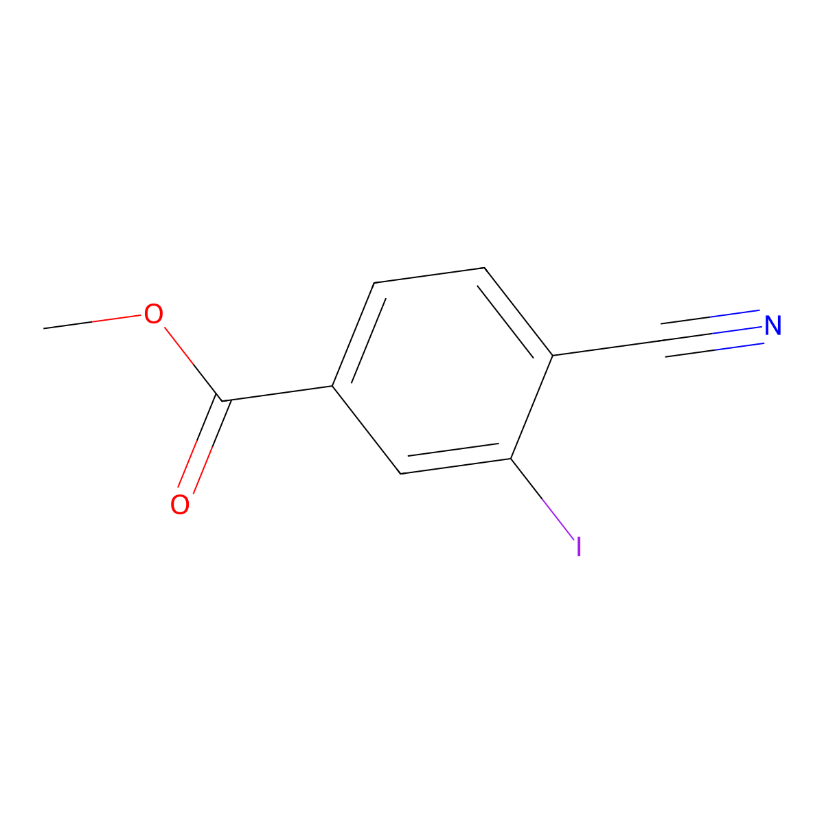 Methyl 4-cyano-3-iodobenzoate molecular structure, CAS 1379361-25-7