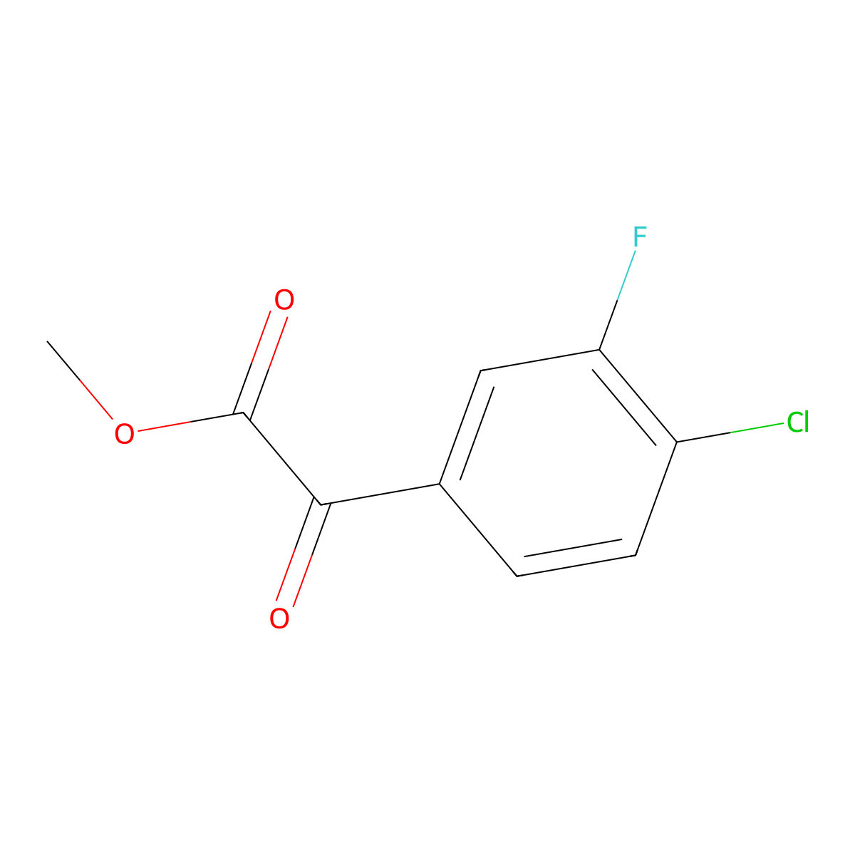 Methyl 4-chloro-3-fluorobenzoylformate molecular structure, CAS 1379361-62-2