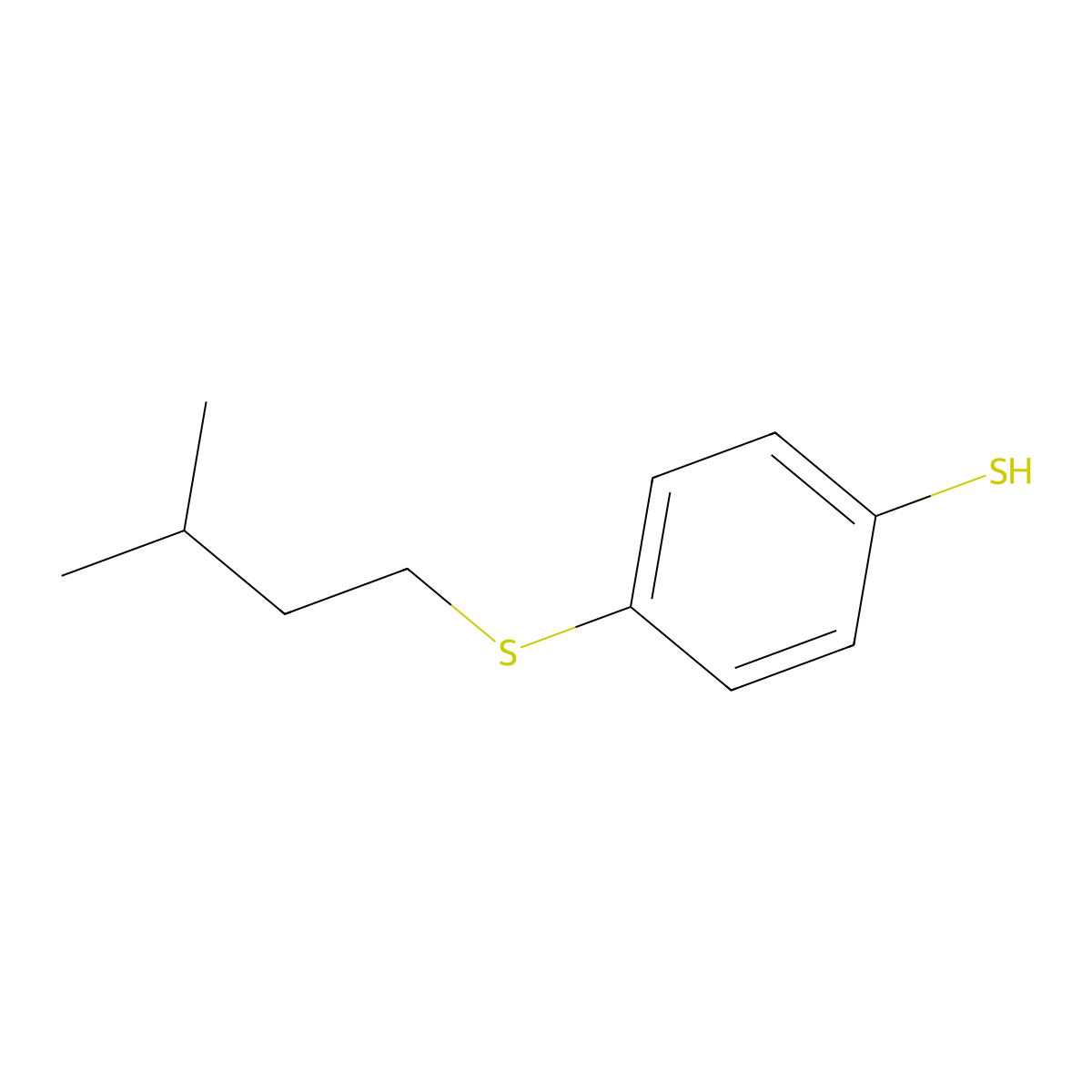 4-(iso-Pentylthio)thiophenol molecular structure, CAS 1379362-13-6