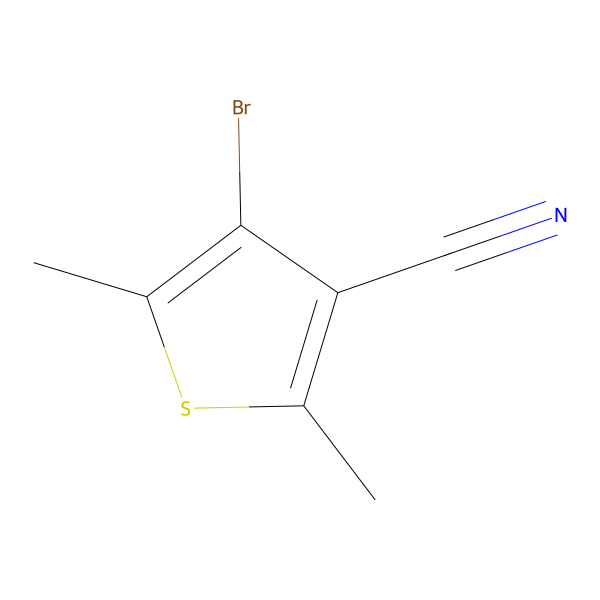 4-Bromo-2,5-dimethylthiophene-3-carbonitrile molecular structure, CAS 1379362-41-0