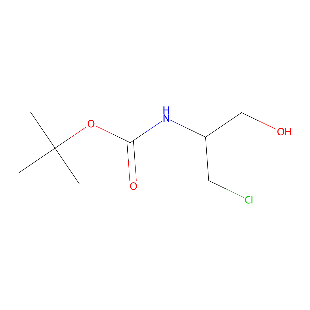 tert-Butyl (3-chloro-1-hydroxypropan-2-yl)carbamate molecular structure, CAS 1379362-59-0