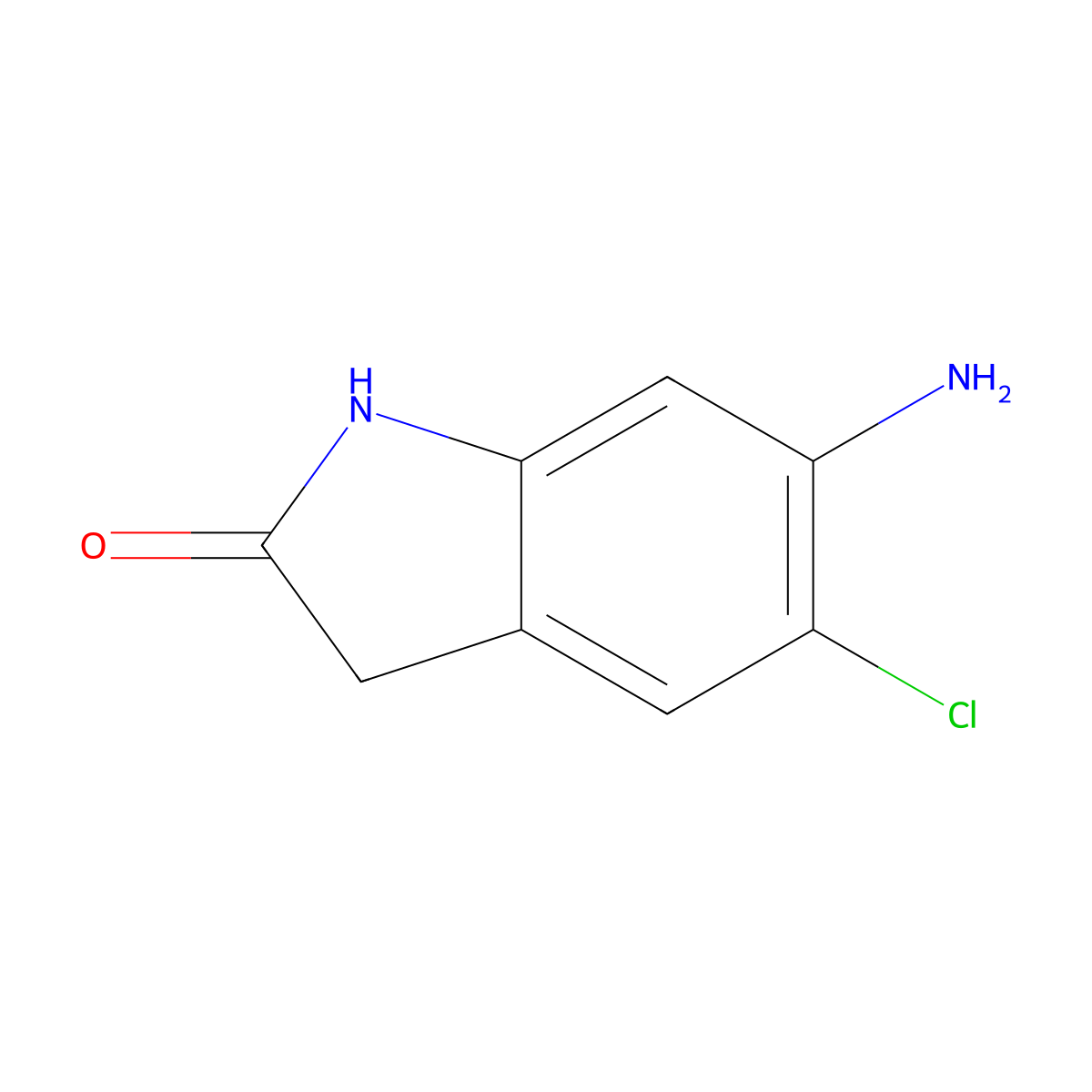 6-amino-5-chloro-2,3-dihydro-1H-indol-2-one molecular structure, CAS 1379362-72-7