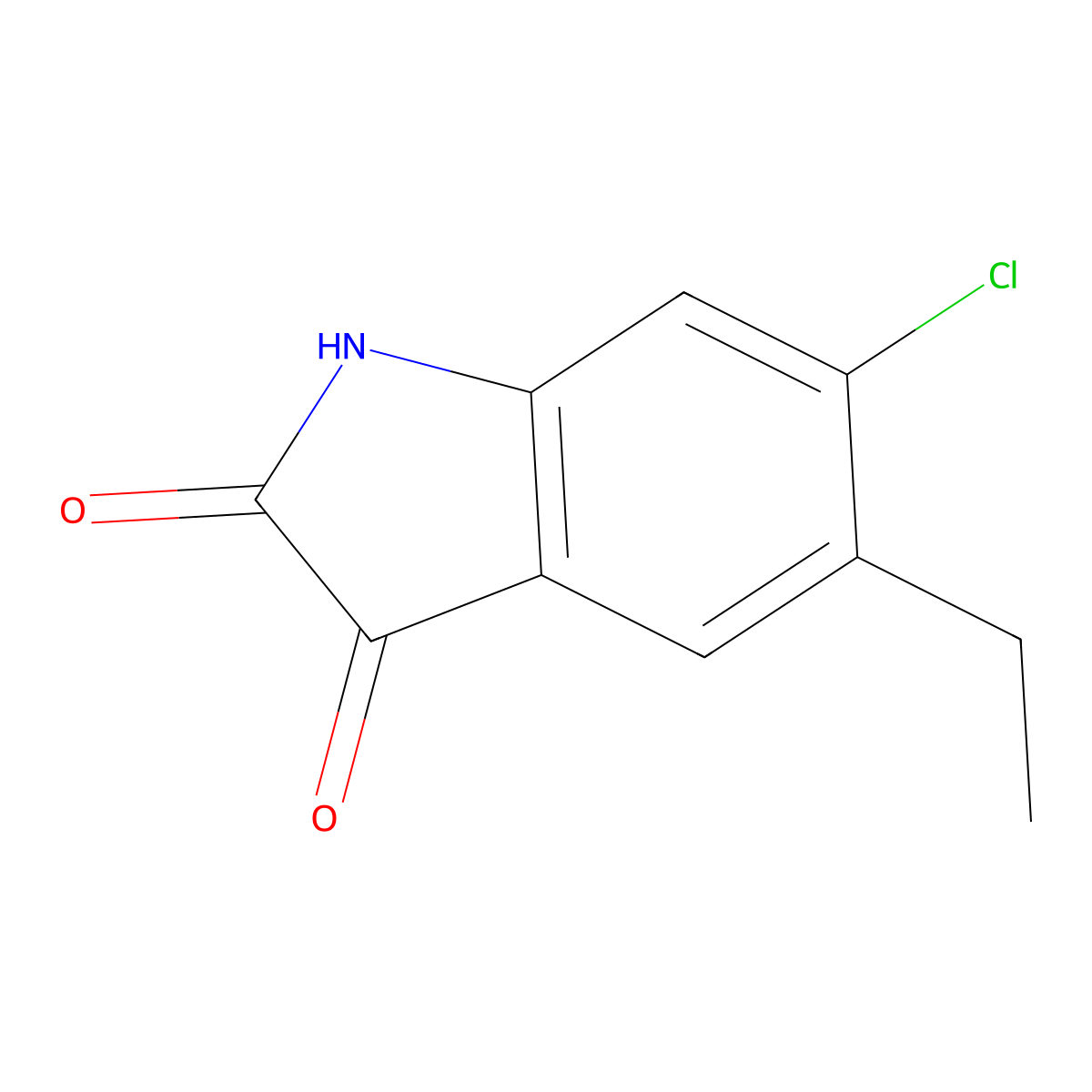 1H-Indole-2,3-dione, 6-chloro-5-ethyl- molecular structure, CAS 1379362-81-8