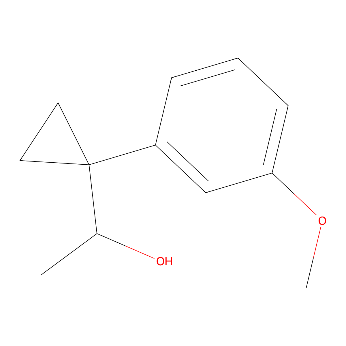 1-[1-(3-Methoxyphenyl)cyclopropyl]ethan-1-ol molecular structure, CAS 1379363-58-2