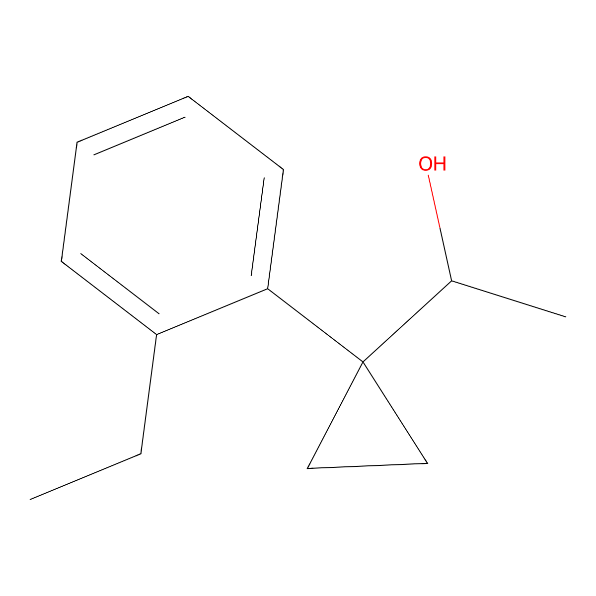 1-[1-(2-Ethylphenyl)cyclopropyl]ethan-1-ol molecular structure, CAS 1379363-64-0