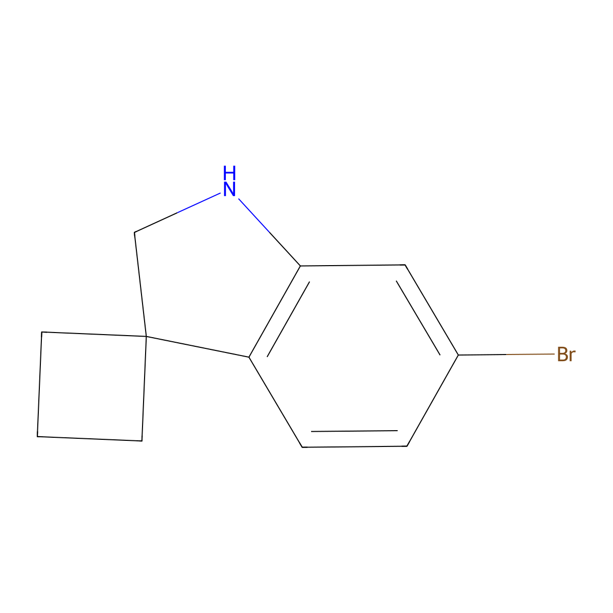 6'-Bromospiro[cyclobutane-1,3'-indoline] molecular structure, CAS 1379363-66-2