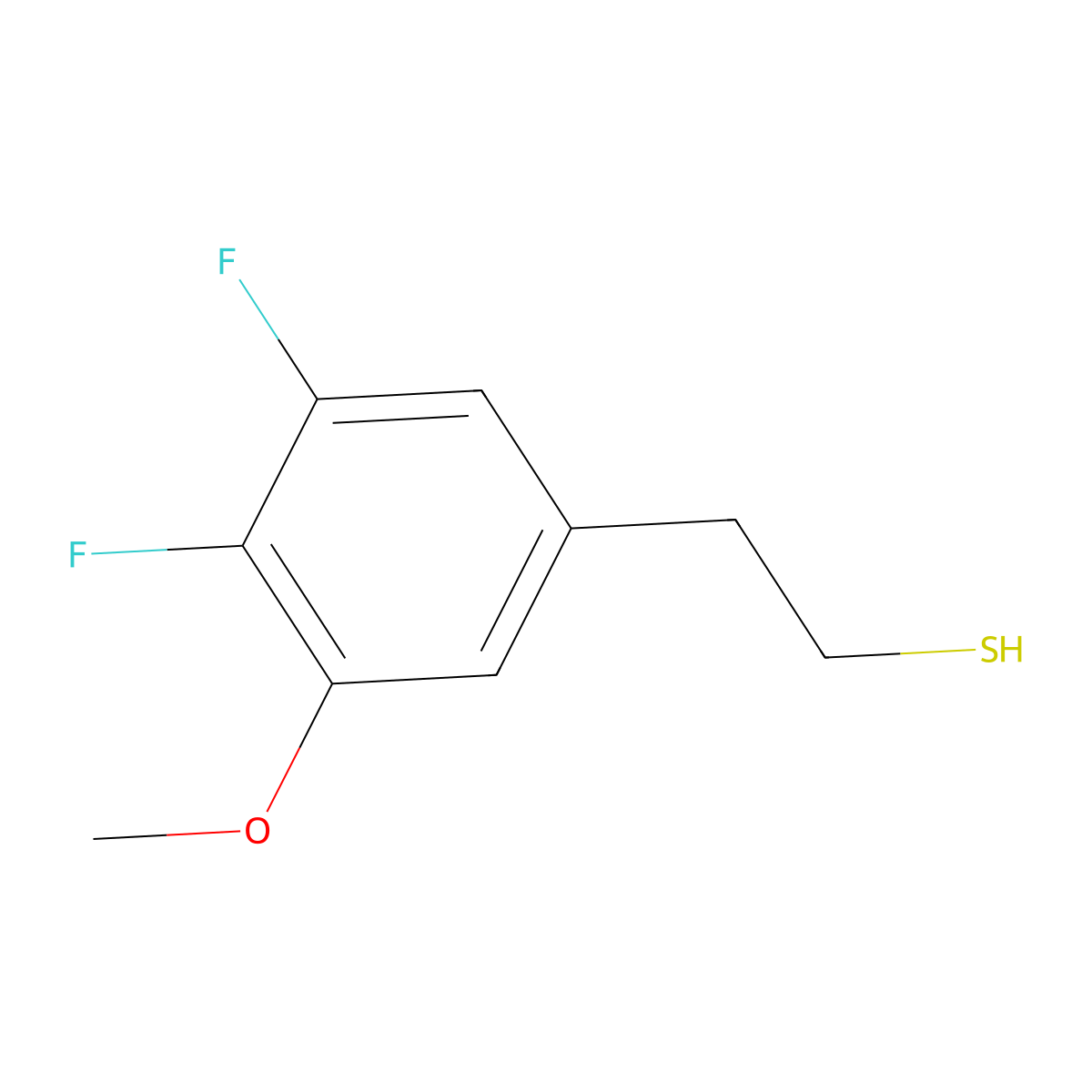 2-(3,4-Difluoro-5-methoxyphenyl)ethanethiol molecular structure, CAS 1379363-71-9