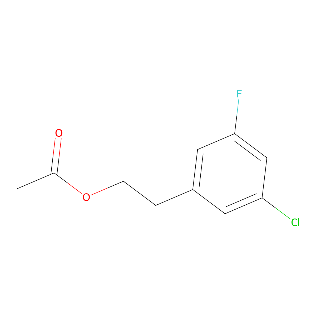 3-Chloro-5-fluorophenethyl acetate molecular structure, CAS 1379363-86-6