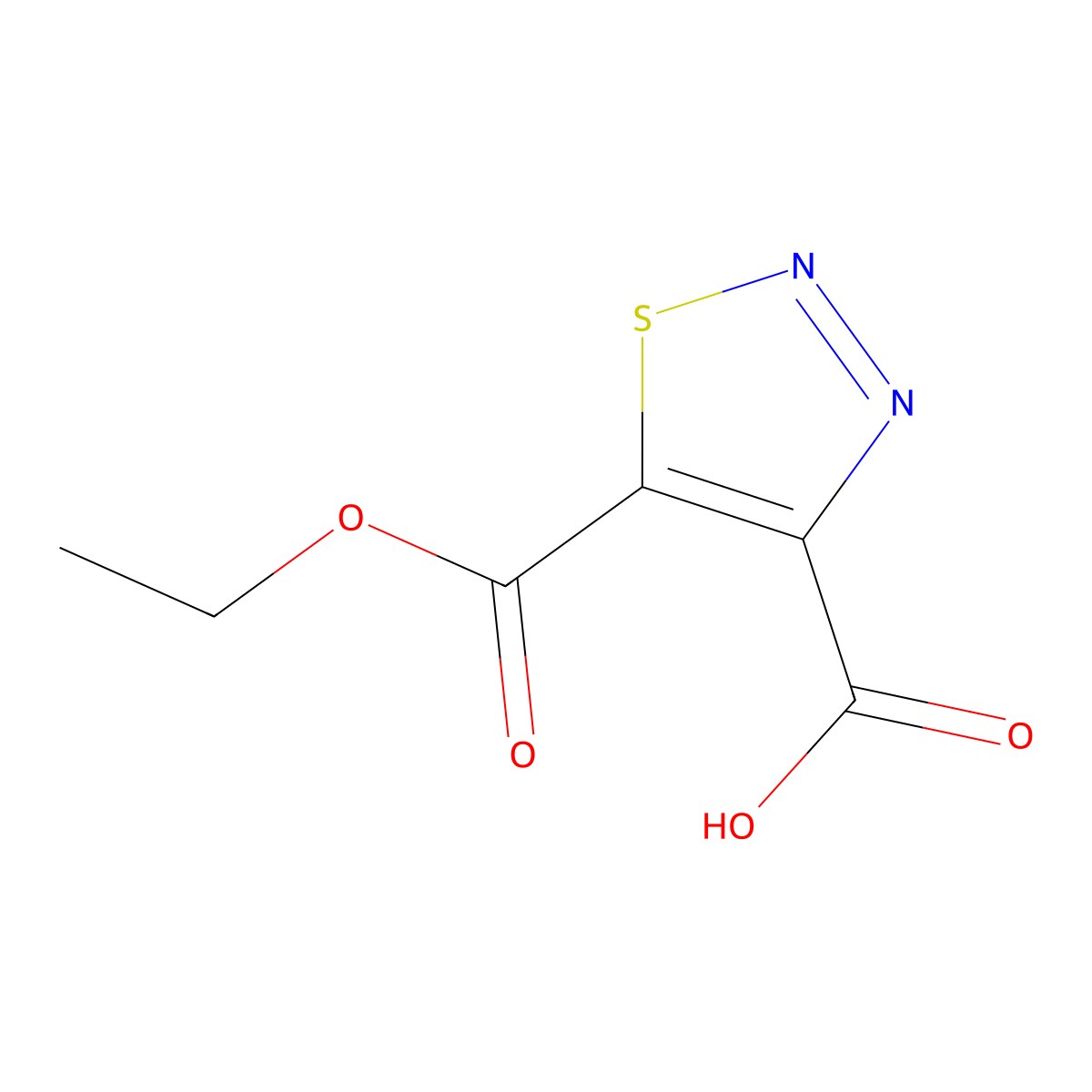 5-(Ethoxycarbonyl)-1,2,3-thiadiazole-4-carboxylic acid molecular structure, CAS 1379363-96-8