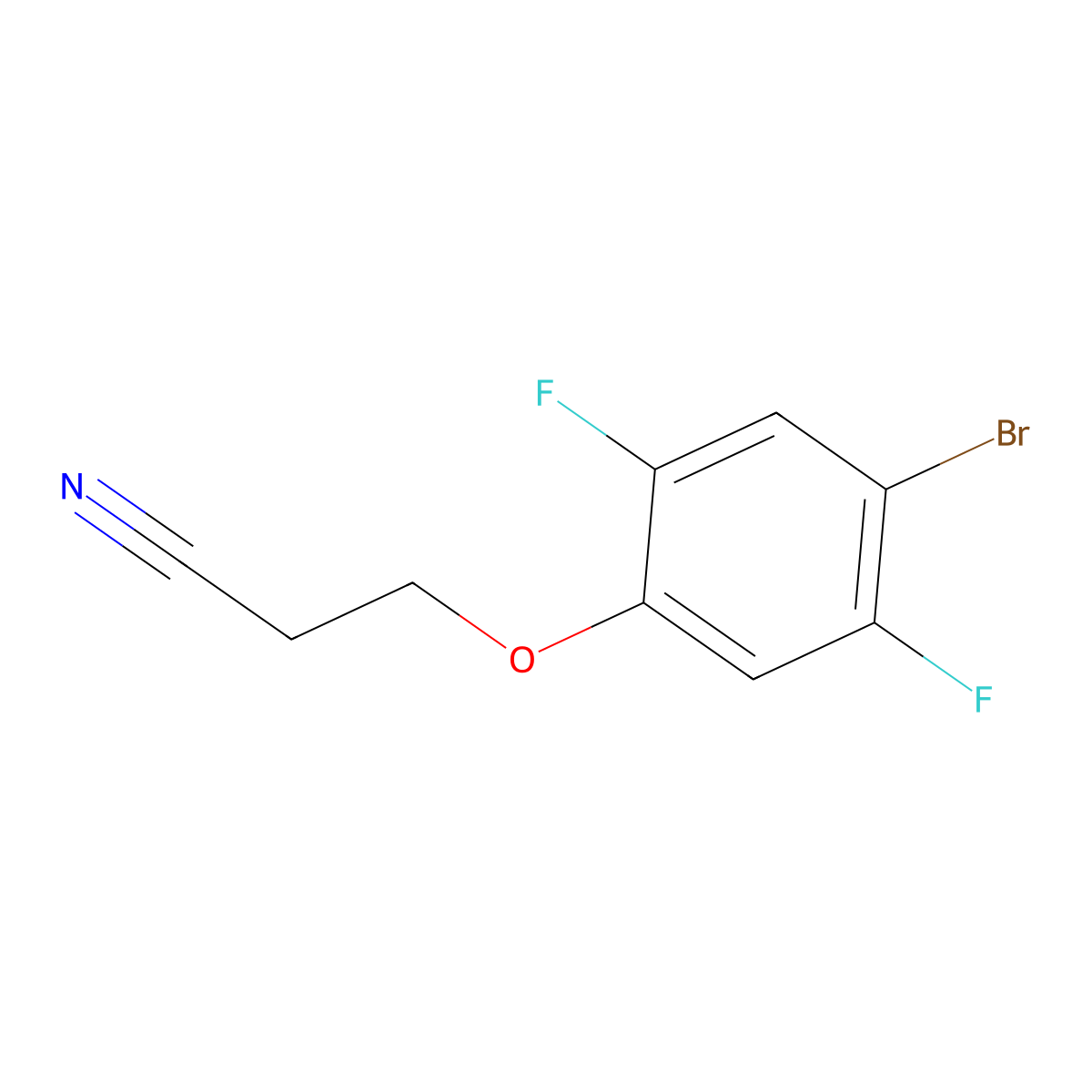 3-(4-Bromo-2,5-difluoro-phenoxy)propanenitrile molecular structure, CAS 1379364-31-4