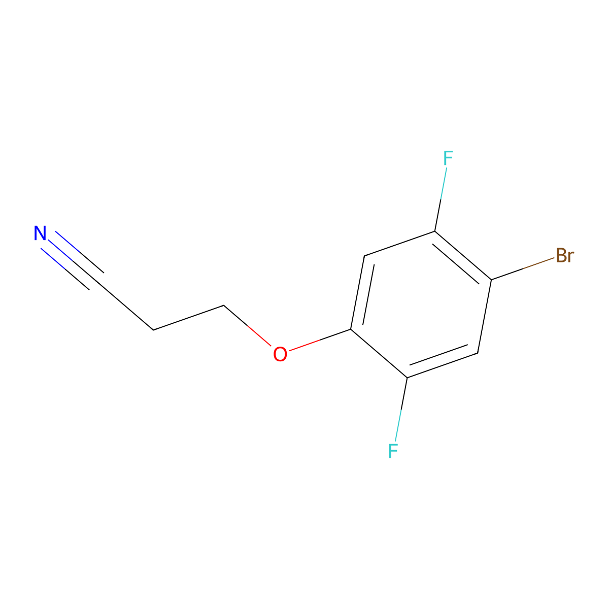 3-(4-Bromo-2,5-difluoro-phenoxy)propanenitrile molecular structure, CAS 1379364-31-4