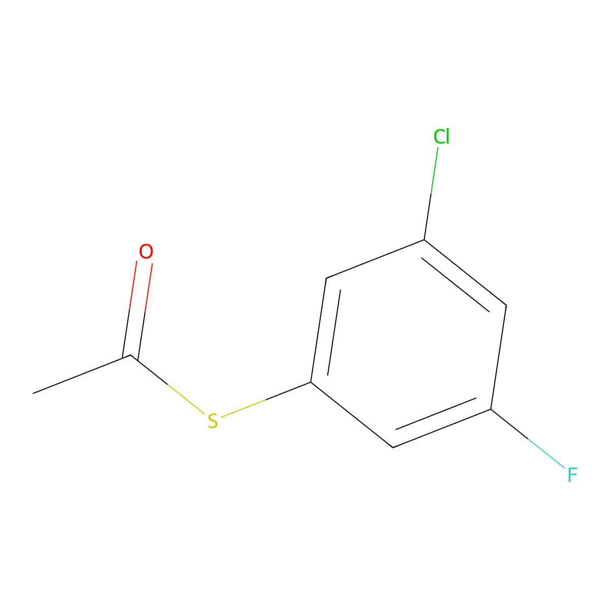 S-(3-Chloro-5-fluorophenyl) ethanethioate molecular structure, CAS 1379364-34-7