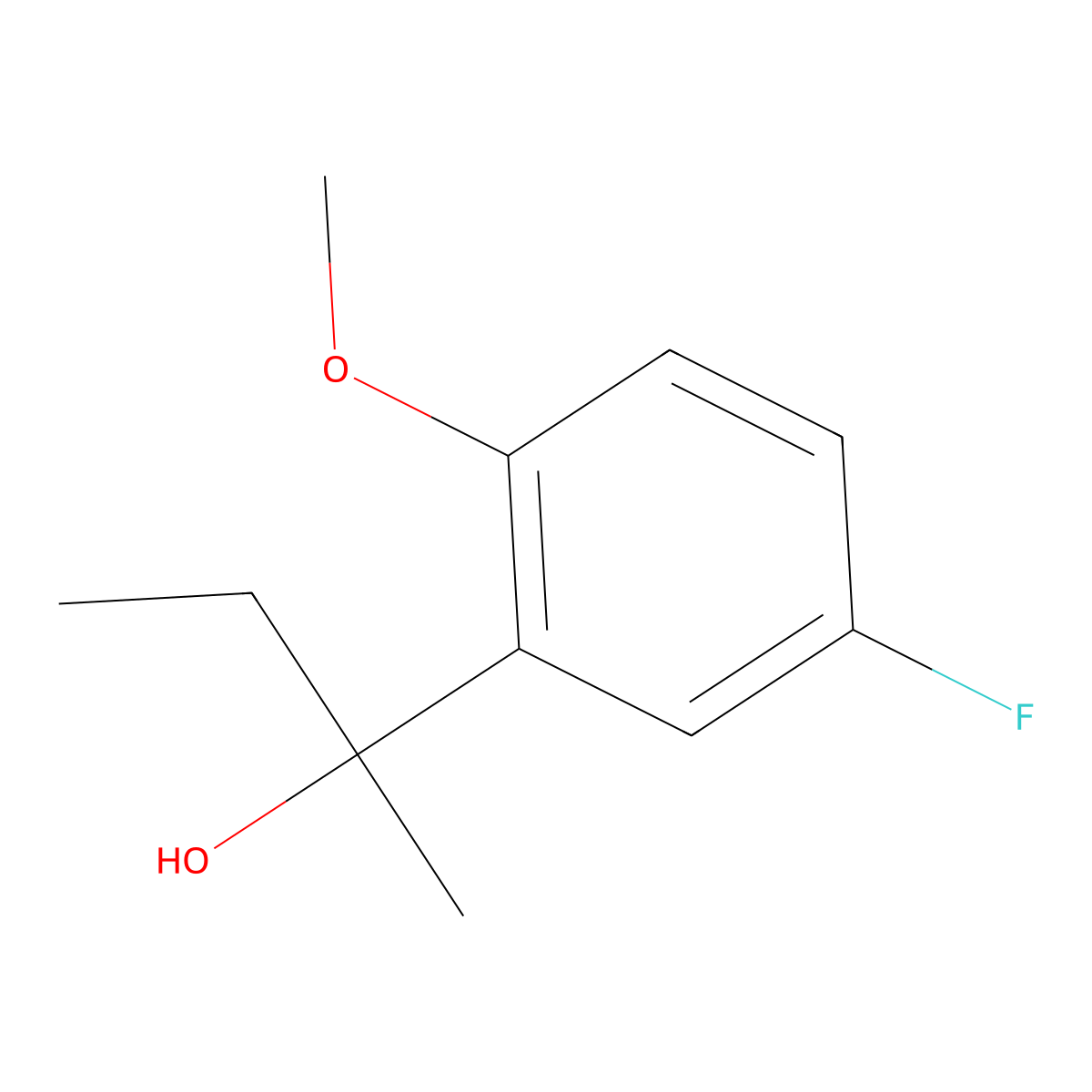 2-(5-Fluoro-2-methoxyphenyl)butan-2-ol molecular structure, CAS 1379364-48-3