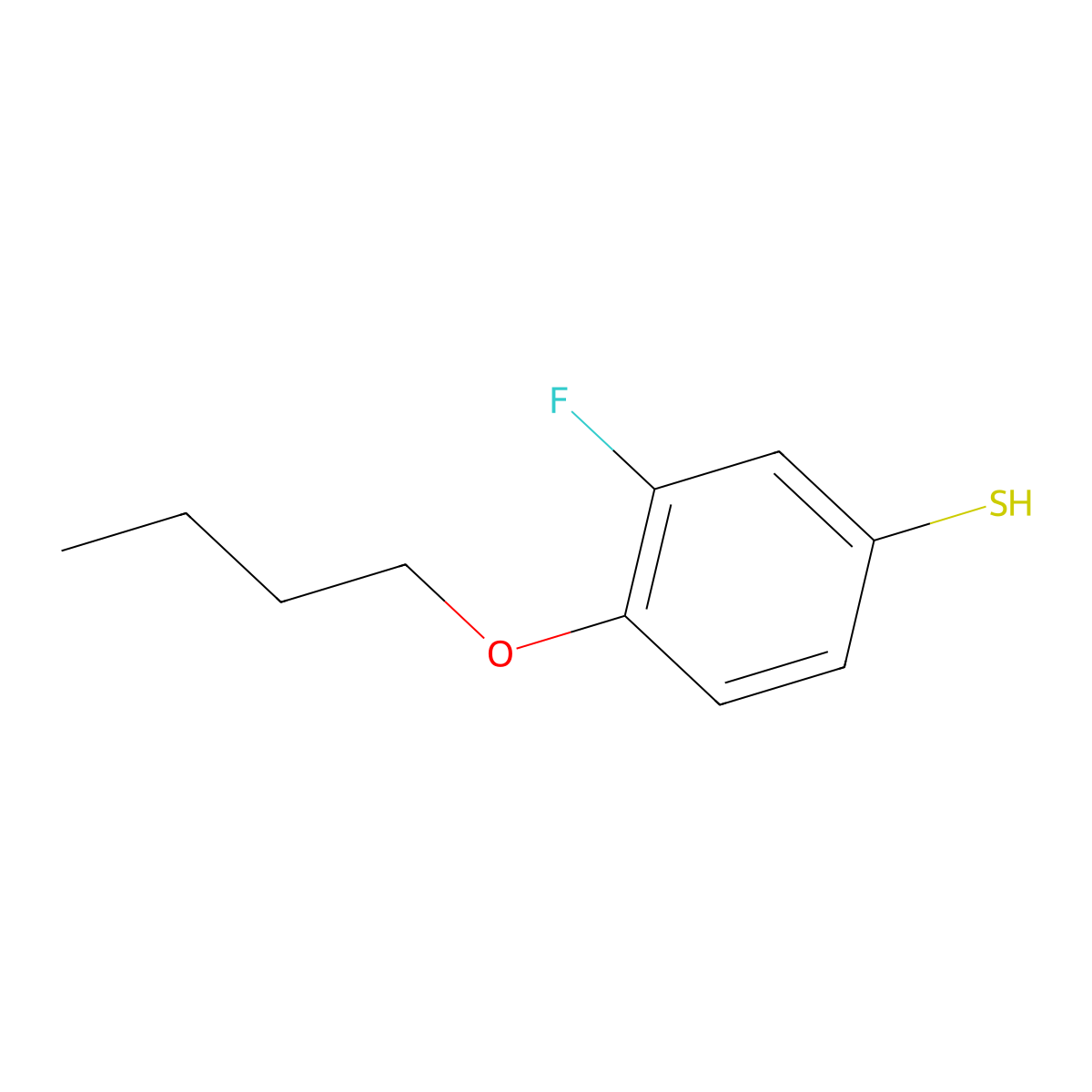 4-Butoxy-3-fluorobenzenethiol molecular structure, CAS 1379364-54-1