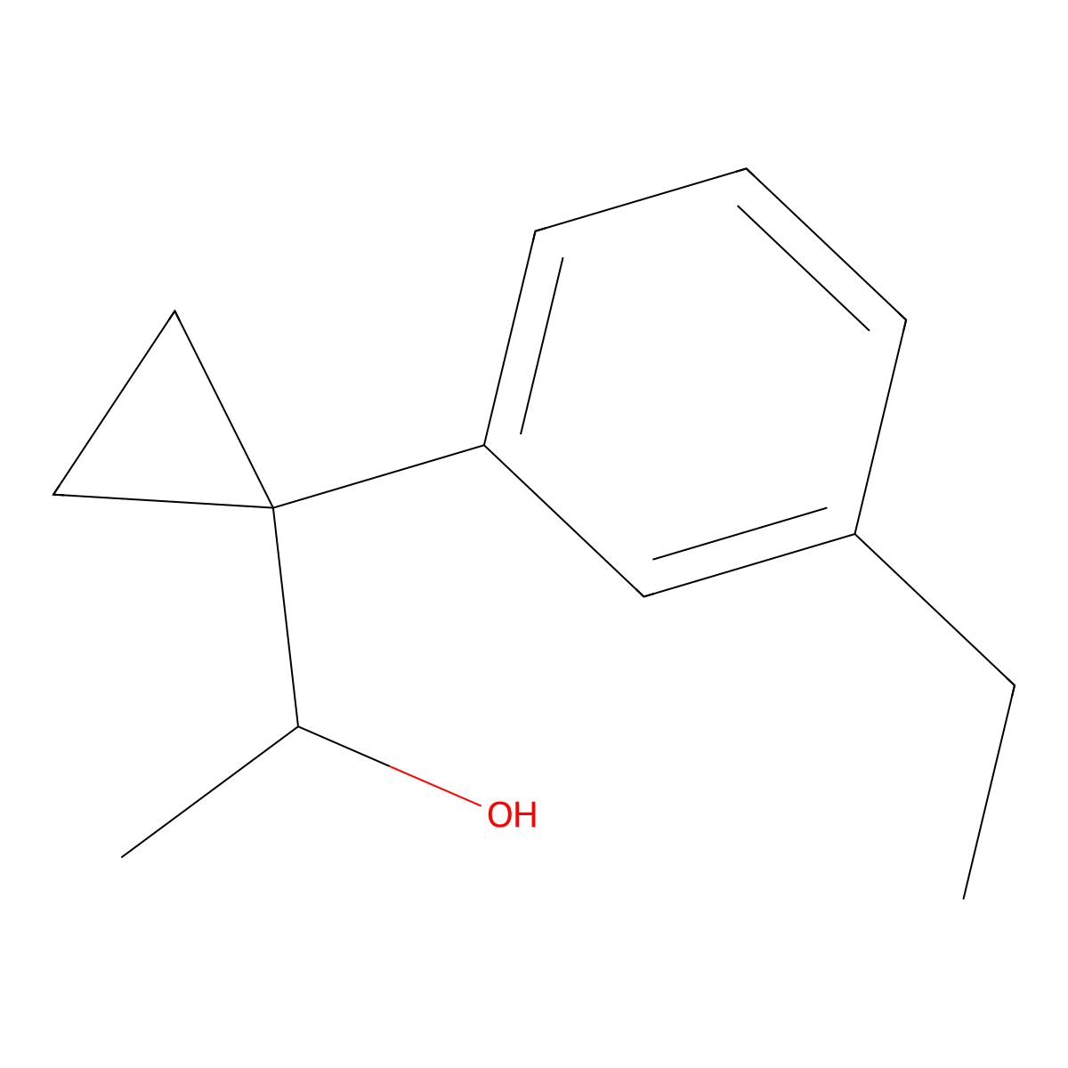 1-[1-(3-Ethylphenyl)cyclopropyl]ethan-1-ol molecular structure, CAS 1379364-66-5