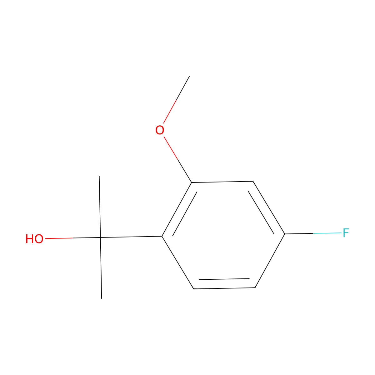 2-(4-Fluoro-2-methoxyphenyl)-2-propanol molecular structure, CAS 1379364-80-3