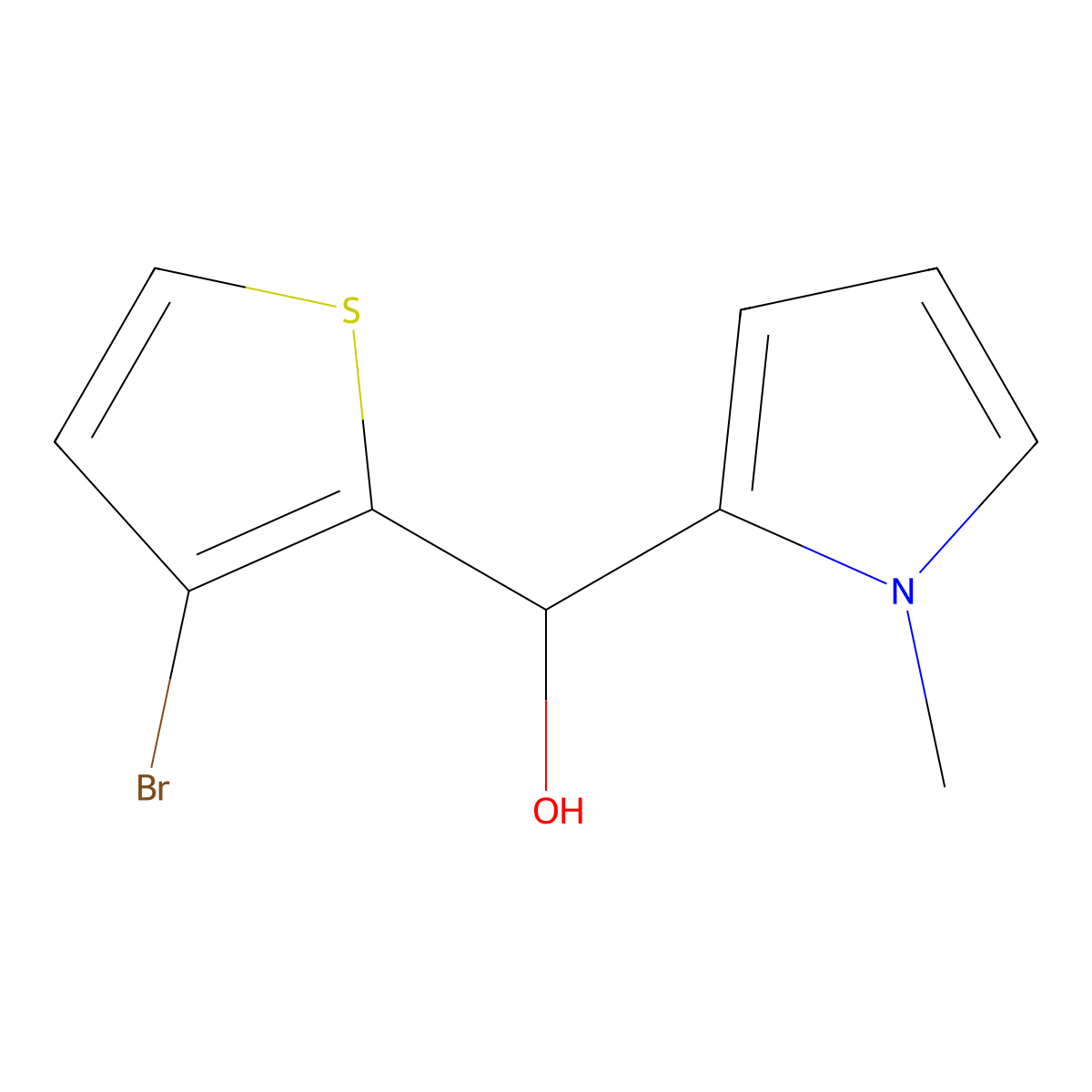 3-Bromo-2-thienyl-(1-methyl-2-pyrrolyl)methanol molecular structure, CAS 1379364-83-6