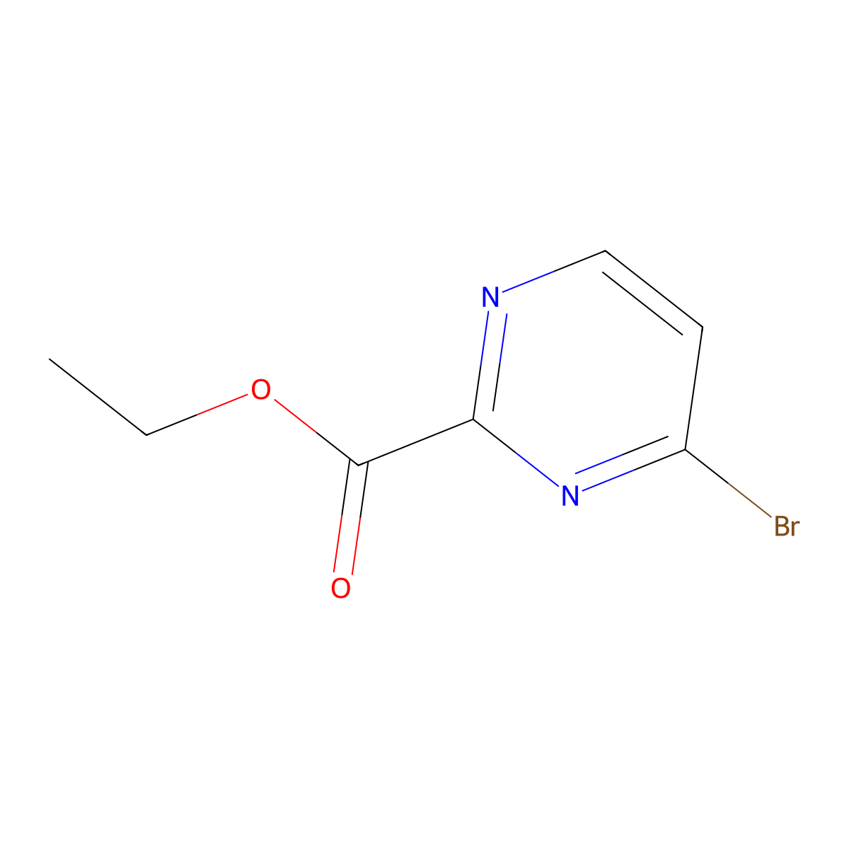 Ethyl 4-bromopyrimidine-2-carboxylate molecular structure, CAS 1379364-87-0