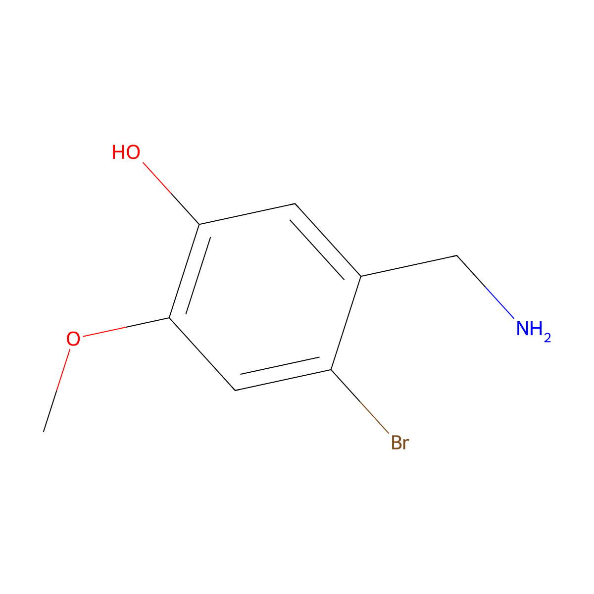 5-(Aminomethyl)-4-bromo-2-methoxyphenol molecular structure, CAS 1379364-94-9