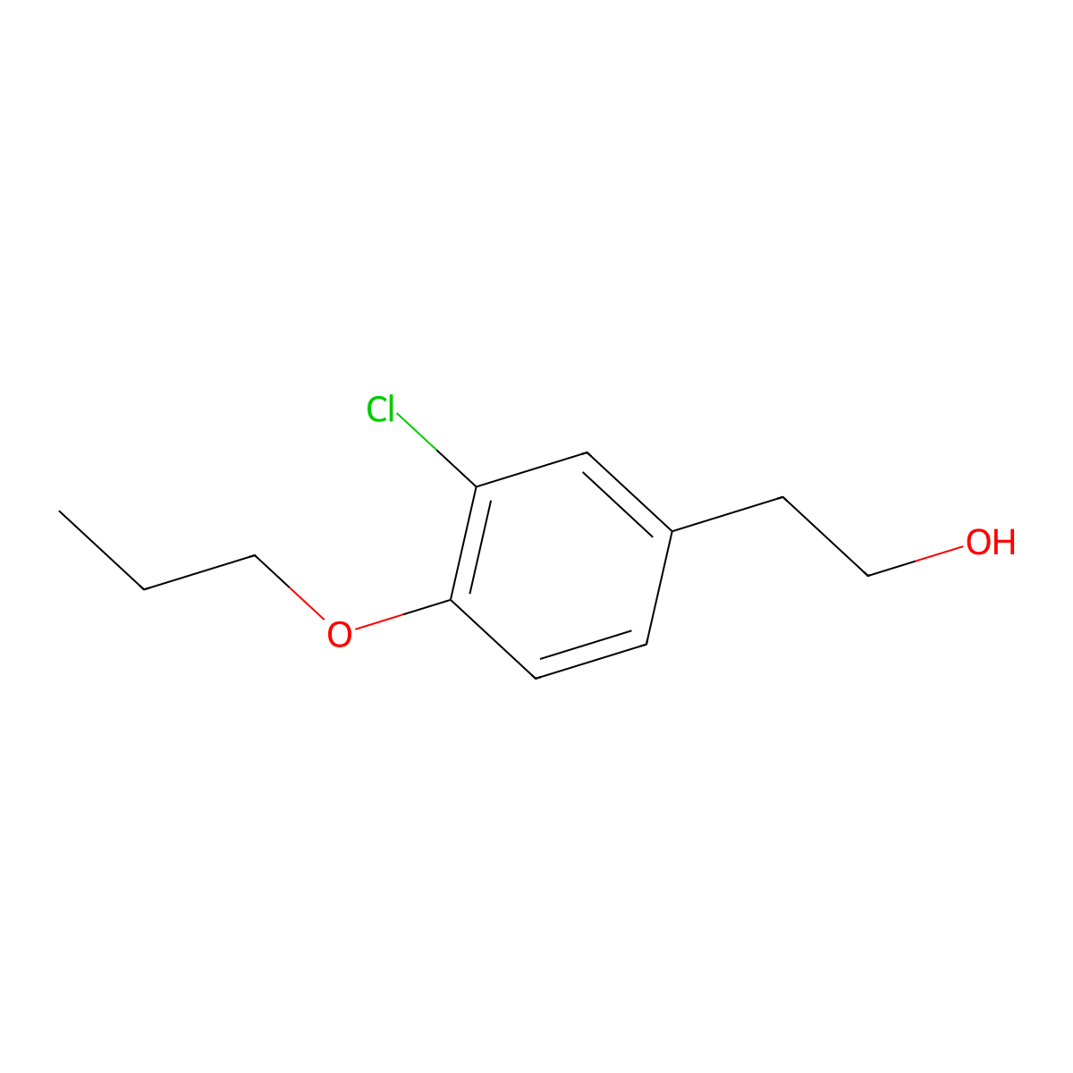 3-Chloro-4-n-propoxyphenethyl alcohol molecular structure, CAS 1379364-95-0