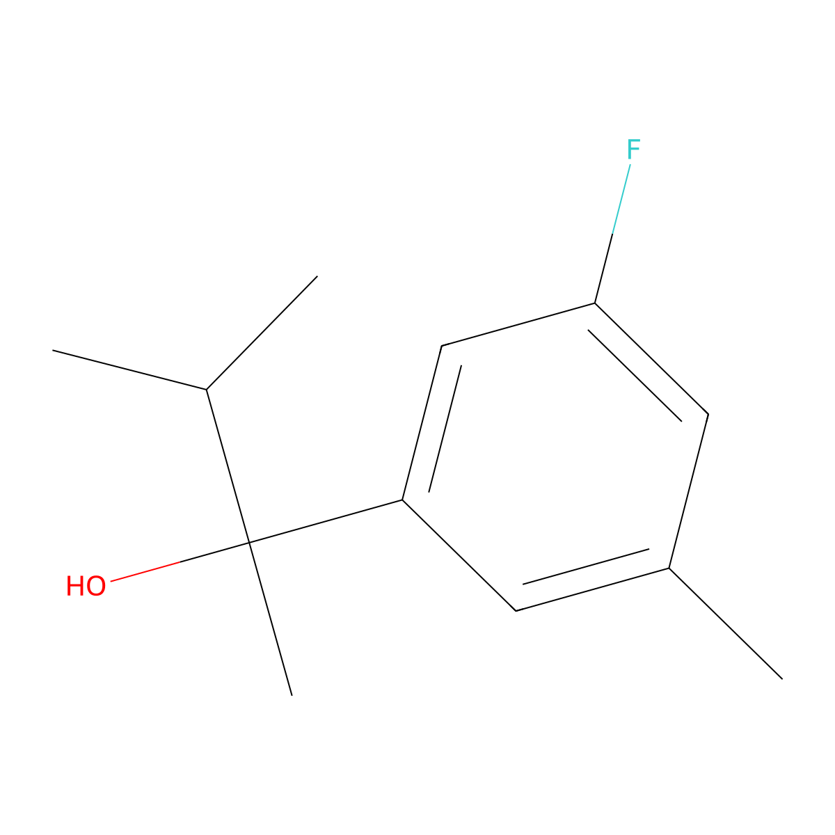 2-(3-Fluoro-5-methylphenyl)-3-methyl-butan-2-ol molecular structure, CAS 1379365-01-1