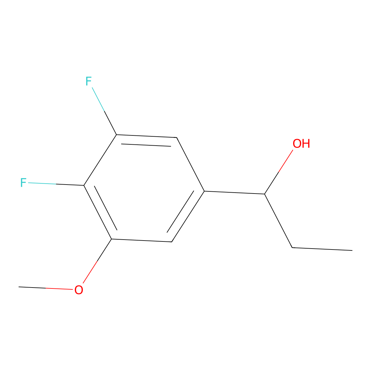 1-(3,4-Difluoro-5-methoxyphenyl)-1-propanol molecular structure, CAS 1379365-18-0