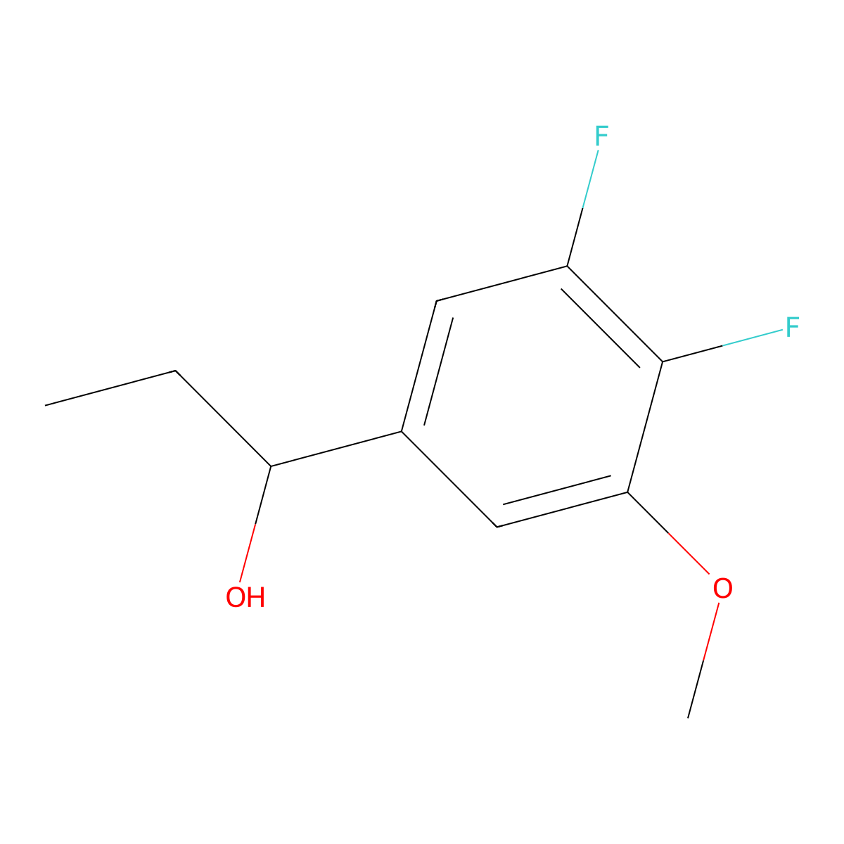 1-(3,4-Difluoro-5-methoxyphenyl)-1-propanol molecular structure, CAS 1379365-18-0