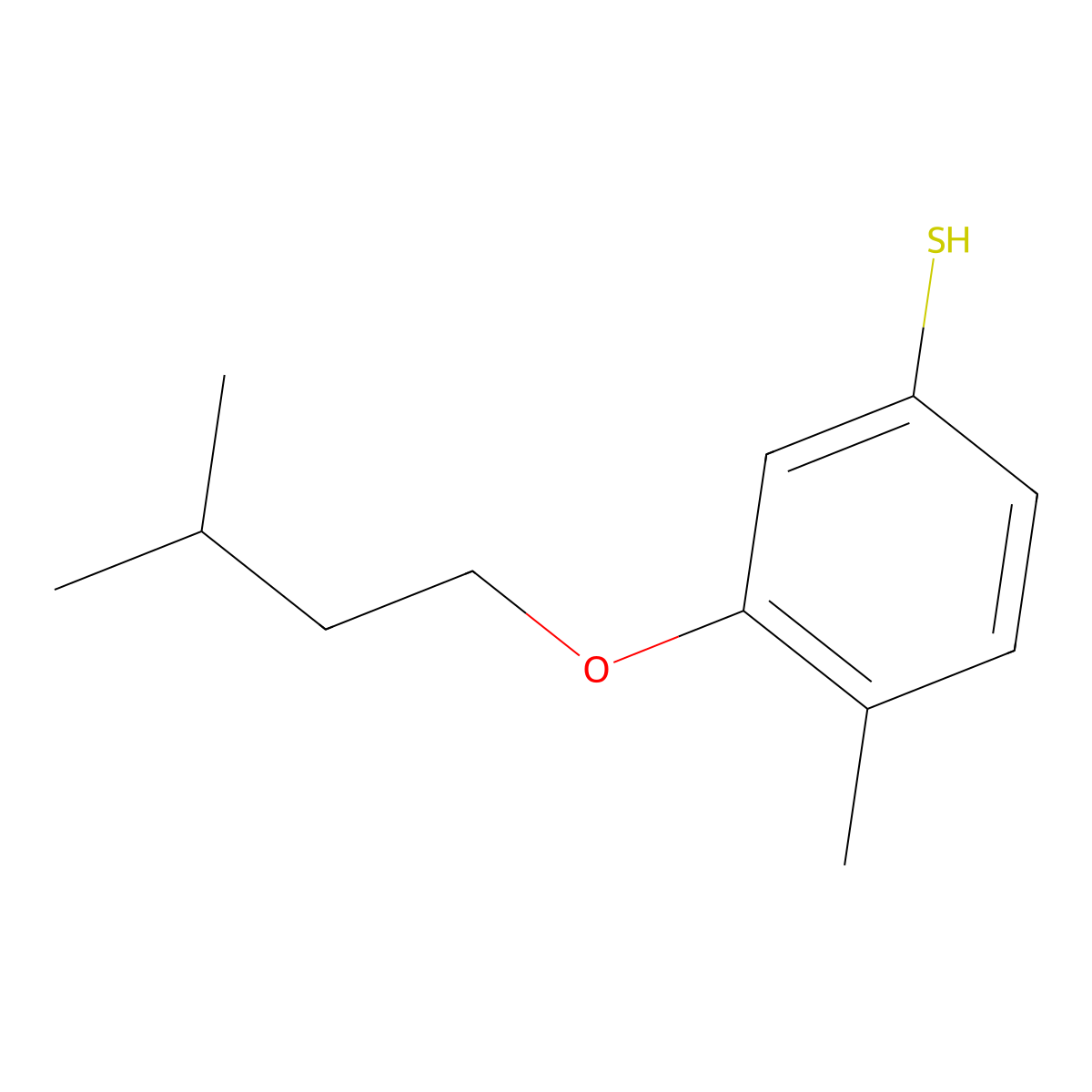 4-Methyl-3-iso-pentoxythiophenol molecular structure, CAS 1379365-23-7