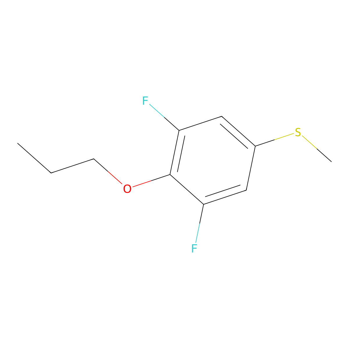 (3,5-Difluoro-4-propoxyphenyl)(methyl)sulfane molecular structure, CAS 1379365-33-9